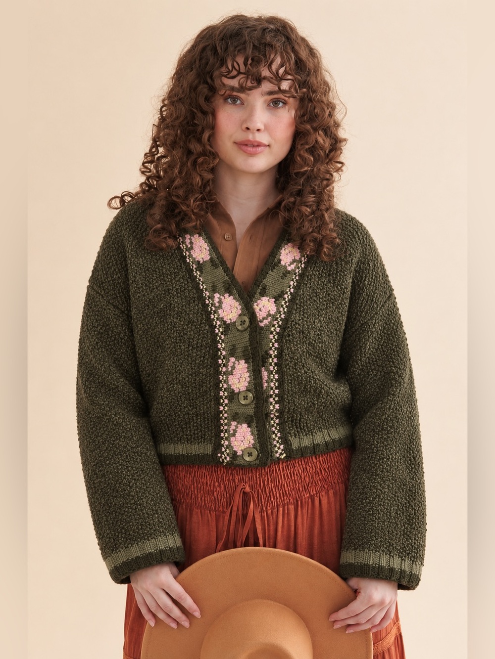 Retro 90s UnionBay Cottagecore Floral Knit Cardigan